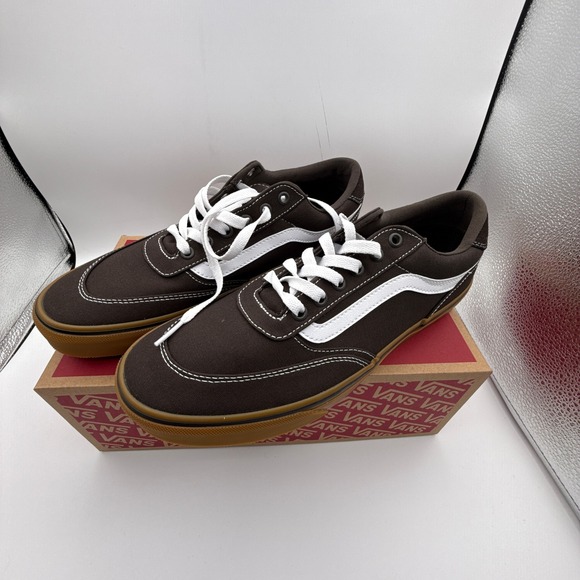 Vans Brooklyn LS Canvas Gum Mens Shoes Size 10.5 NIB Turkish Coffee Brown - Picture 1 of 7